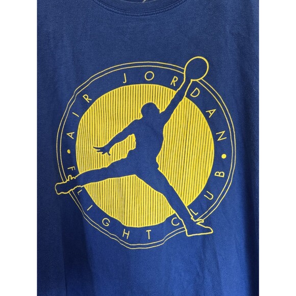 Jordan Shirt Mens XL Nike Blue Yellow‎ Jumpman Air Basketball Flight Club - Picture 2 of 7